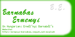 barnabas ermenyi business card